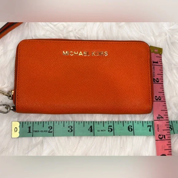 Michael Kors Bold Orange Charlotte Tote And Wallet - Picture 10 of 16